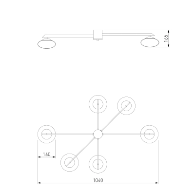 Потолочный светильник 70220/6 черный, G9х6