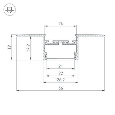 Профиль PLS-LOCK-H19-T-HIDE-2000 (Arlight, Алюминий)