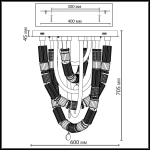 5456/80CL L-VISION ODL_EX26 045 темный сатин.никель/терракот/черный Люстра потолочная LED 80W 4000K COLLIER