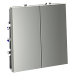 VLS020605 Выключатель с самовозвратом встраиваемый VOLTUM S70 двухклавишный 10А, (сталь) (ТМ Maytoni)