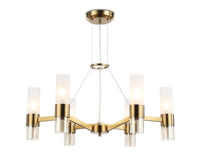 Светильник подвесной LH55114/6 BS/FR/TI латунь/белый матовый/янтарь E14*6 max 40W D650*1080