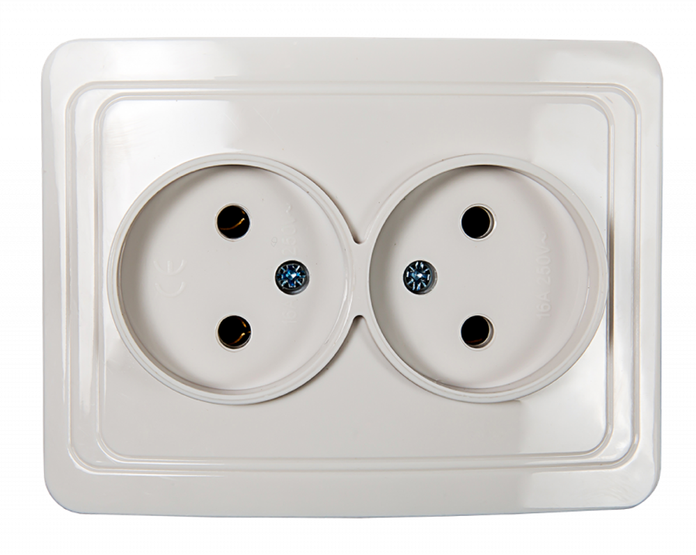 Розетка 2-м СП Classico 2102 16А IP20 бел. ASD / IN HOME 4680005959914