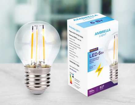 Светодиодная лампа Filament LED G45-F 6W E27 4200K (60W)
