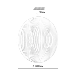 7686/EL PALE SN 204 Светильник пластик/белый LED 70Вт 3000-6000К D480 IP43 пульт ДУ HIMAR