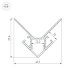 Профиль ARH-DECORE-S12-EXT-2000 ANOD внешний (Arlight, Алюминий)