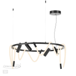 4391/55L HIGHTECH ODL24 299 черный/металл/канат Подвесной св-к с раздельн. вкл IP20 LED 50W 2020Лм 4000K CORDA
