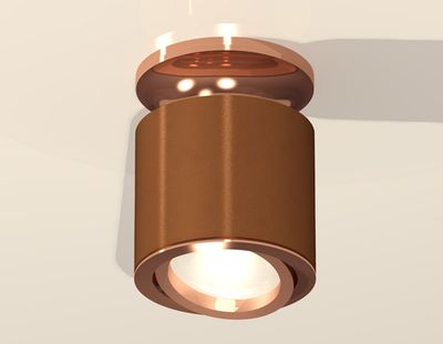 Комплект накладного поворотного светильника XS7404140 SCF/PPG кофе песок/золото розовое полированное MR16 GU5.3 (N7930, C7404, N7005)