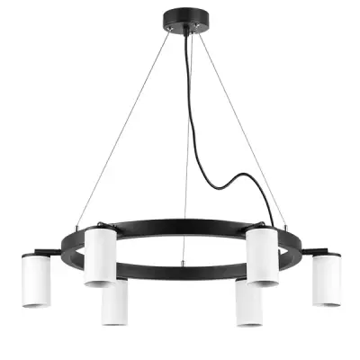 LR016366 Люстра RULLO 6х50W GU10 ЧЕРНЫЙ/БЕЛЫЙ (571016+214436-6)