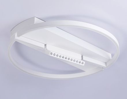 Потолочный светодиодный светильник FL51459/1+1 WH белый 72W 3000K-6400K+4200K D600*110 (ПДУ РАДИО 2.4G)