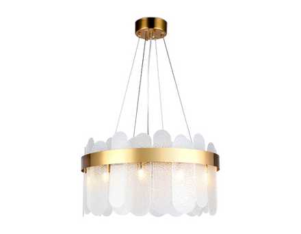 Подвесная люстра с хрусталем TR5333/10 GD/FR золото/матовый G9/10 max 40W D500*770
