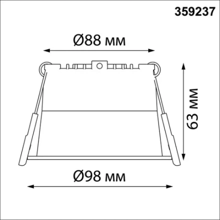 359237 SPOT NT23 536 черный Светильник встраиваемый светодиодный IP20 LED 12W 220V 840Лм 3000К TRAN