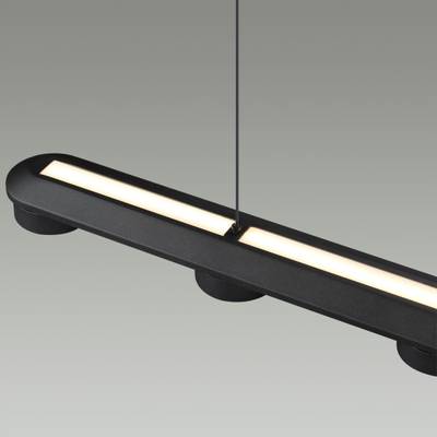 6631/64L HIGHTECH ODL24 155 металл/черный/акрил Подвесной линейный светильник IP20 LED 64W 1667Лм 3000K 220V с раздельным вкл. Верх/низ TURMAN