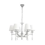 8316/6 CLASSI LN26 хром/белый, металл/хрусталь/текстиль Люстра E14 6*40W 220V MAGDA