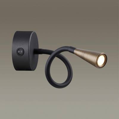 4289/3WL HIGHTECH ODL22 407 черный с античн.бронзой Настенный светильник с выкл. IP20 LED 3W 265Лм 3000K ODDS