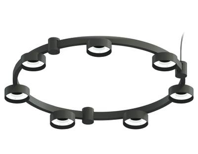 Корпус светильника Techno Ring подвесной для насадок Ø85мм C9238/7 SBK черный песок D635*70.5mm GX53/7
