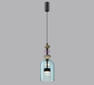 5046/12L L-VISION ODL24 369 черный/голубой/металл/стекло/керамика Подвес LED 12W 4000К 1400Лм PALLETA