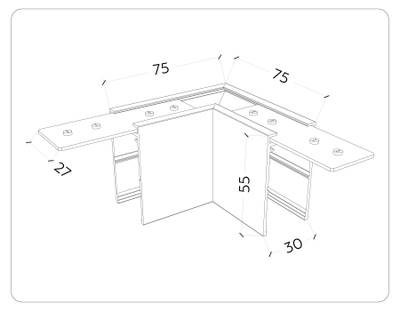 Коннектор угловой для накладного шинопровода Magnetic 220V GL1031 WH белый 80*80*52 (соединители в комплекте)