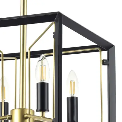 713447 Люстра REGOLO 4х40W E14 ЧЕРНЫЙ МАТОВЫЙ/ЗОЛОТО Lightstar