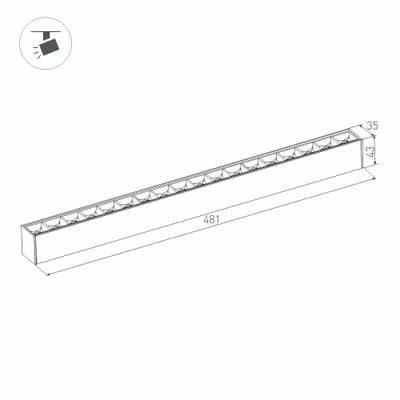 Светильник MAG-LASER-45-L480-18W Day4000 (BK, 15 deg, 24V) (Arlight, IP20 Металл, 3 года)