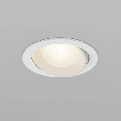 Встраиваемый светильник Линза / Lens 12 Вт 3000 К 70° IP44, DL105-12W3K-W. TM Maytoni