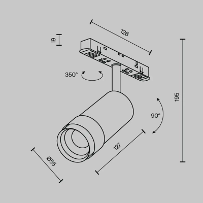 Трековый светильник Фокус Зум / Focus Zoom Exility 4000K 12Вт 15-50°, TR211-1-12W4K-Z-W. TM Maytoni