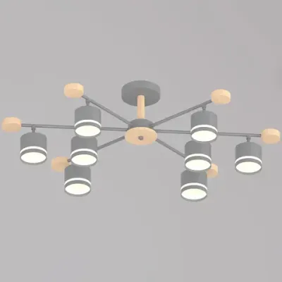 78730-0.3-08 GX53 GREY+WOOD светильник потолочный Reluce, GX53х8