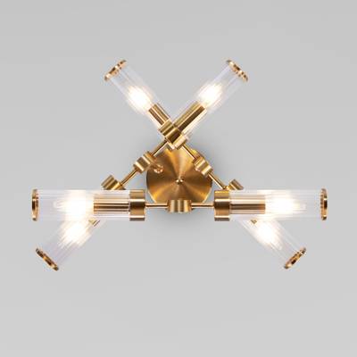 Умный потолочный светильник со стеклянными плафонами 60166/6 латунь