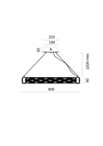 Люстра подвесная Festo Gold FL1051-10P, LED
