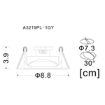 Точечный встраиваемый светильник Arte Lamp ACCENTO A3219PL-1GY, 1хGU10