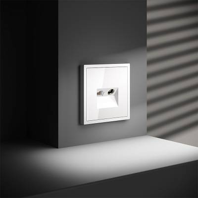 VLS060701 Розетка телевизионная встраиваемая VOLTUM S70 TV+RJ45 кат. 6, (белый глянцевый). (ТМ Maytoni)