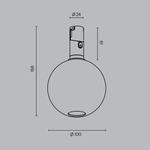 Трековый светильник Пузырь / Bubble 3000К 3Вт 100°, TR205-1-3W3K-B. TM Maytoni