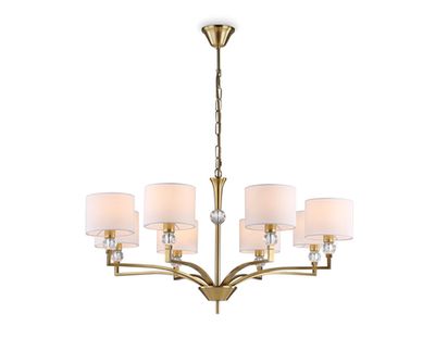 Светильник подвесной LH71133/8 BS/WH латунь/белый E14/8 max 40W D840*880