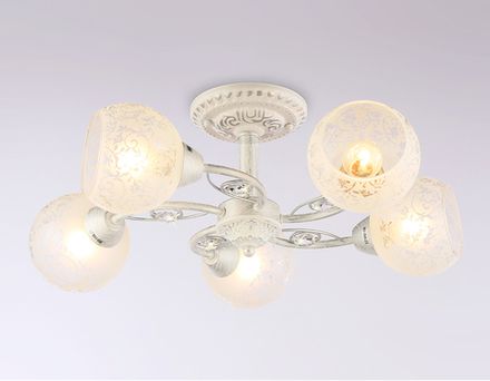Потолочная люстра TR3062/5 WH/SL/FR белый/серебро/белый матовый E27/5 max 40W D615*245