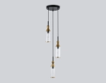 Светильник подвесной LH55252/3 BK/BS/CL черный/латунь/прозрачный E14*3 max 40W D230*1200