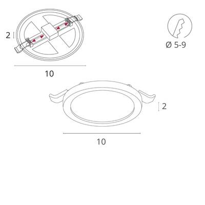 Встраиваемый светильник Arte Lamp MESURA A7977PL-1WH, LED