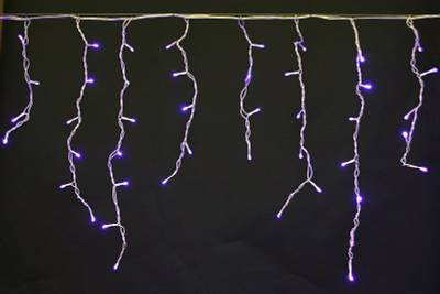 A-056R BL светодиодная гирлянда "бахрома" 5x0.6м 180LED белый провод влагозащищен.