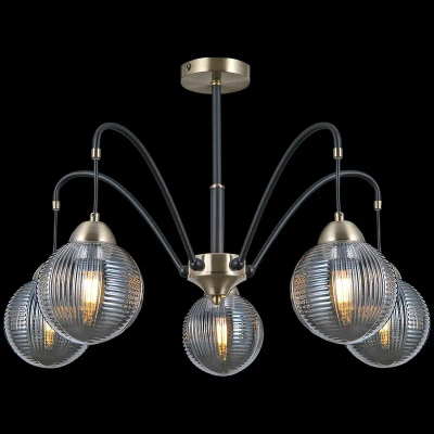 IL0433-5PSQ-79 BK AB светильник потолочный ILLUMICO, E27х5