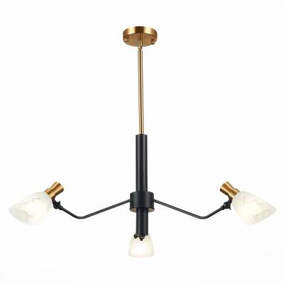 SLE205403-03 Люстра подвесная Черный, Латунь/Белый E14 3*60W