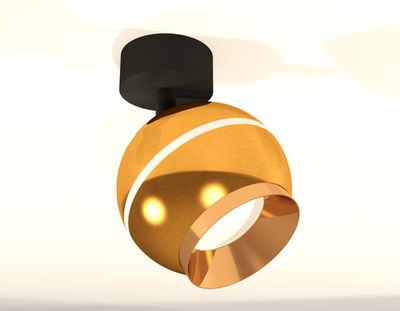 Комплект поворотного светильника с дополнительной подсветкой XM1105002 PYG/SBK золото желтое полированное/черный песок MR16 GU5.3 LED 3W 4200K (A2210, C1105, N7034)