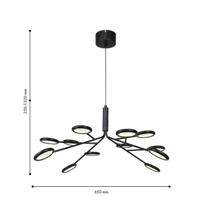 Подвесная/потолочная люстра Mugs 4252-12P, 12*LED*3W, 3060LM, 4000K. ТМ F-Promo