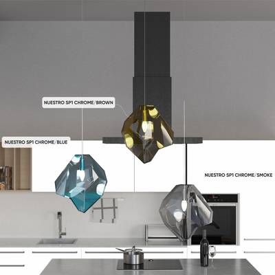 Светильник подвесной Crystal Lux NUESTRO SP1 CHROME/BROWN 3423/201