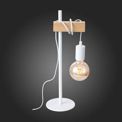 SL1142.504.01 Прикроватная лампа Белый, Светлое дерево E27 1*60W