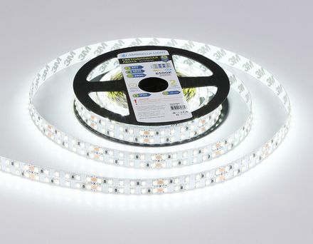 Светодиодная лента двухрядная GS3703 2835 240Led /24W m/ 24V IP20 6500K/ 5000*14*1.2mm/ кратность резки 50mm (2 конт.)