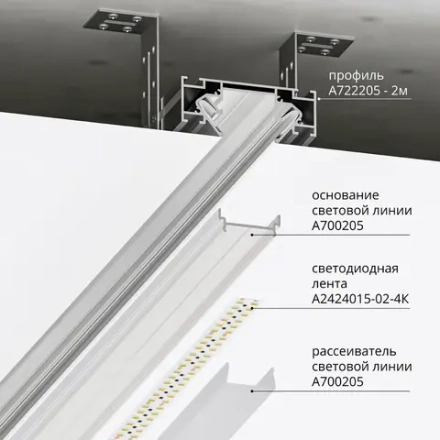 Профиль для монтажа накладного шинопровода Arte Lamp OPTIMA-ACCESSORIES A723305