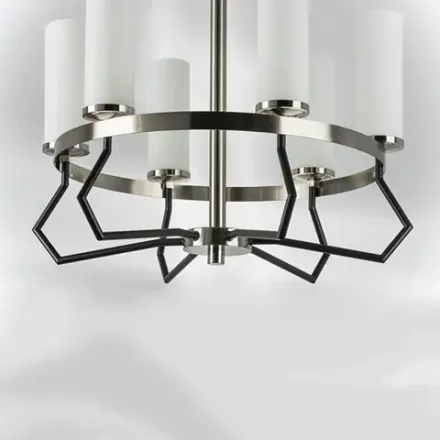 723065 Люстра FLUME 6х40W E14 ЧЕРНЫЙ МАТОВЫЙ/НИКЕЛЬ Lightstar