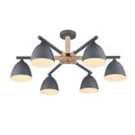8096/6C MODERNI LN25 267 серый/серый металл, дерево/металл Люстра потолочная Е27 6*60W 220V COLANGE