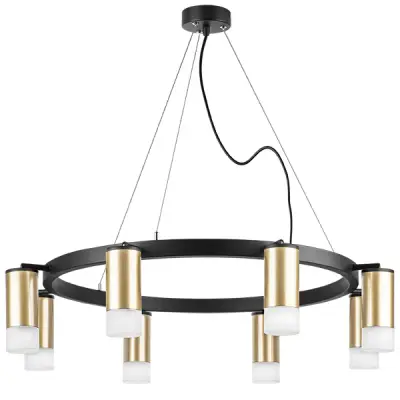 LR0184081 Люстра RULLO 8х50W GU10 ЧЕРНЫЙ/ЗОЛОТО (571018+214440-8+202431-8)