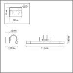 4909/5WL WALLI ODL22 695 чёрный/металл/акрил Подсветка для картин с выкл. LED 5W 4000К 330Лм REVOLA