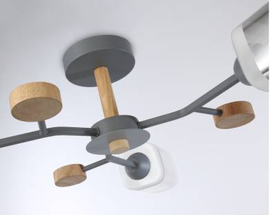 Светильник подвесной TR303323/5 WH/GD/CL/FR белый/золото/прозрачный/белый матовый E27*5 max 60W D620*200