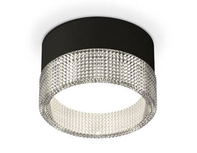 Комплект накладного светильника с композитным хрусталем XS8102030 SBK/CL черный песок/прозрачный GX53 (C8102, N8480)